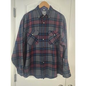 VTG Outdoor‎ Exchange Flannel Shirt Men's Large Plaid Button Up Workwear EUC